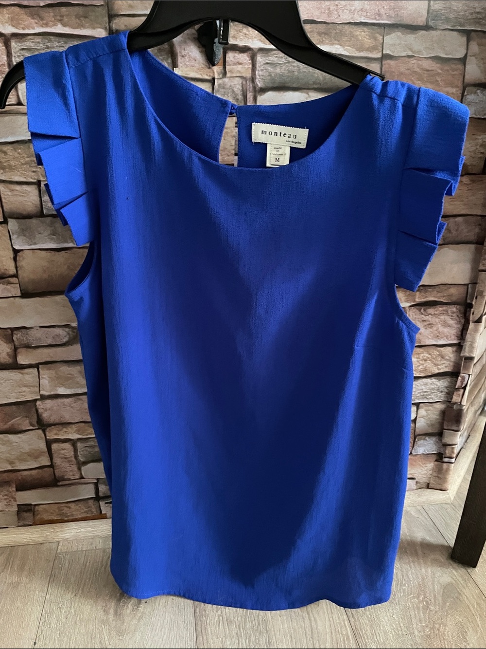 Monteau Royal Blue Ruffle Sleeve Camisole